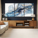 Abstract Art Print - Blue Abstract Canvas Wall Art Print