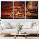 Whiskey and Cigar Canvas Wall Art | 3 Panel Bar Room Decor by MyGreatCanvas | Canvas Wall Art Prints | Photo Prints & Wall Decor