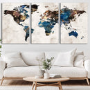 World Map Canvas Print – Framed Travel Map Wall Art for by MyGreatCanvas | Canvas Wall Art Prints | Photo Prints & Wall Decor