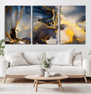 Large Abstract Wall Art Print - Gold and Blue Abstract by MyGreatCanvas | Canvas Wall Art Prints | Photo Prints & Wall Decor