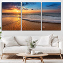 Sunset and Beach at Night Wall Art Canvas Print
