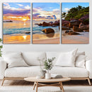 Tropical Island Beach Sunset Canvas Print
