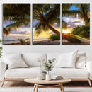 Tropical Island Sunset on the Beach Palms Wall Art Canvas by MyGreatCanvas | Canvas Wall Art Prints | Photo Prints & Wall Decor