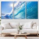 Blue Big Wave Surfing Ocean Canvas Wall Art Artwork Print