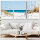 Serene Coastal Dune Path with Ocean View, 3-Panel Beach