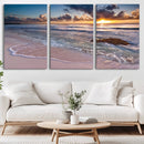 Sea Ocean Sunset Beach Wall Art Canvas Print
