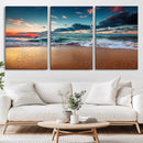 Sunset Ocean Beach Wall Art – Giclee Canvas Print, Coastal