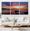 Glorious Sunset on The Beach Wall Art Canvas Print