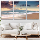 Cloudy Weather Beach Sunset Canvas Print | Sunrise Wall Art