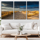 Ocean Beach Dark Clouds Wall Art Canvas Print