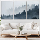 Foggy Pine Forest Wall Art Canvas Print