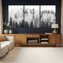 Forest Wall Art Print | Foggy Pine Forest Canvas Wall Art -