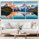 Landscape Mountain and Lake View Wall Art Canvas Print
