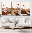 Boho Wall Art Canvas Print Set Mid-Century Prints Bohemian