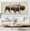 Buffalo Wall Art, Western Bison Canvas Print, Rustic Buffalo
