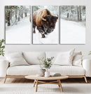 Bison Wall Art Canvas Print For Farmhouse, Animal Canvas
