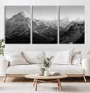 Everest Himalaya Mountain Peaks Black & White Triptych