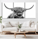 Scottish Highland Cow Cattle Art Print Wall Art Canvas Print by MyGreatCanvas | Canvas Wall Art Prints | Photo Prints & Wall Decor