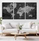 World Map Canvas Print – Detailed Map of the World Wall Art
