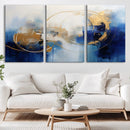 Navy Blue Abstract Wall Art Canvas Print