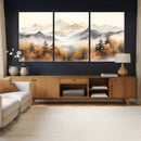 Abstract Mountain Wall Art | Misty Mountain Forest and
