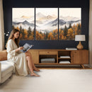 Abstract Mountain Wall Art | Misty Mountain Forest and