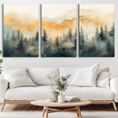Abstract Forest Print - Mountain Wall Art | Autumn Landscape