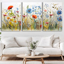 Colorful Wildflower Canvas Wall Art - Vibrant Floral