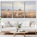 Golden Fields Wall Art Print Canvas – Serene Landscape of