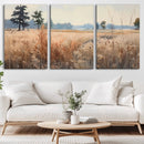 Golden Fields Canvas Wall Art Print – Serene Landscape of