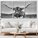 Texas Longhorn Cow Wall Art, Texas Longhorn Canvas, Cattle