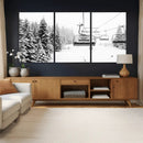 Winter Forest Wall Art Canvas Print – Framed Snowy Mountain