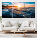 Sunset Beach Ocean Canvas Wall Art – Tranquil Ocean