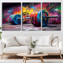 Abstract Graffiti Barbell Canvas Wall Art – Urban Fitness
