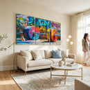 Fitness Gym Barbell Graffiti Wall Art Canvas Print