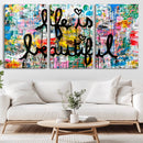 Life Beautiful Art Print - Banksy Graffiti Wall Art Canvas by MyGreatCanvas | Canvas Wall Art Prints | Photo Prints & Wall Decor