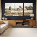Rustic Farmhouse Barn Wall Art | 3-Panel Framed Gallery Wrap