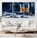 Whiskey Ice Wall Art Canvas Print