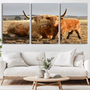 Highland Cow Canvas Wall Art Animal Print for Farm House