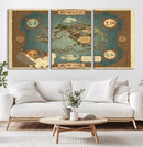 Avatar Wall Art: The Last Airbender Vintage Map - Wall Art