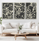 Modern Botanical Wall Art - Floral Black and White Canvas