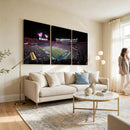 Ben Hill Griffin Stadium Night Game Triple Canvas Wall Art -