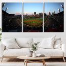 PNC Park Evening Game Triple Canvas Wall Art - Pittsburgh