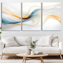 Decorative Turquoise Abstract Wave Wall Art Canvas Print
