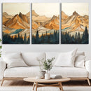 Rustic Wood Mountain Wall Art Print | Triptych Giclee Print by MyGreatCanvas | Canvas Wall Art Prints | Photo Prints & Wall Decor