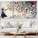 Banksy Graffiti Wall Art Canvas Print: Girl Releasing
