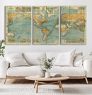 Push Pin World Map Canvas Print – Travel Tracker Wall Art