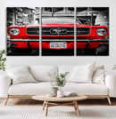 Red Mustang Car Wall Art – Framed Classic Vehicle Canvas by MyGreatCanvas | Canvas Wall Art Prints | Photo Prints & Wall Decor