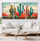 Colorful Cacti Wall Art – Framed Vibrant Succulent Canvas by MyGreatCanvas | Canvas Wall Art Prints | Photo Prints & Wall Decor