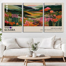 Yayoi Kusama Abstract Print, Vibrant Floral Mountain Art